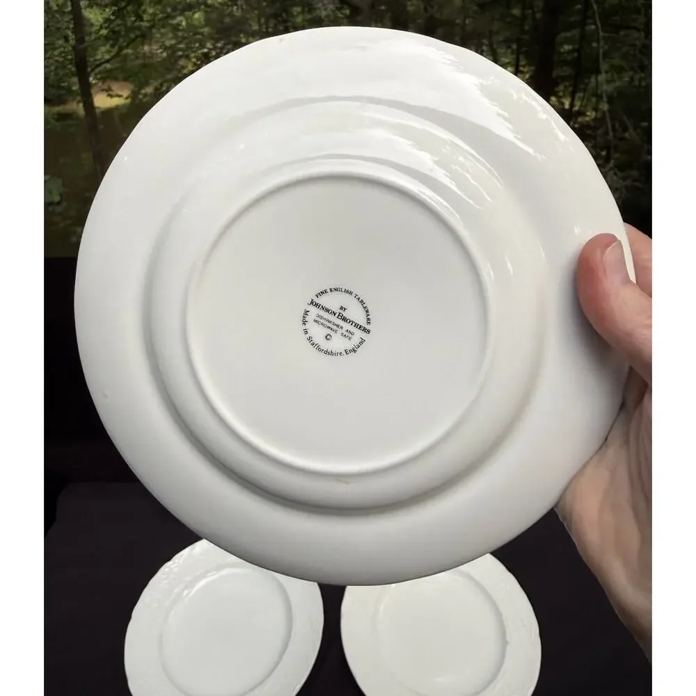 5 Johnson Brothers Richmond White Bread & Butter Salad Plates 8”